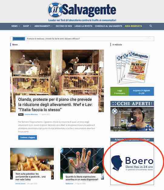 Boero denti fissi su Salvagente