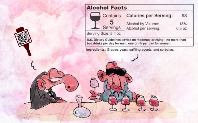 etikett für alkoholische getränke